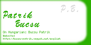 patrik bucsu business card